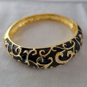 Designer enamel and crystal bracelet